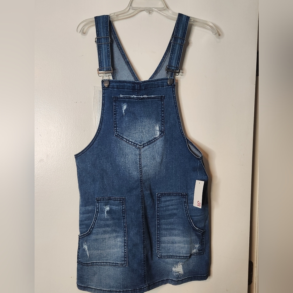 SO Blue Denim Overall Dress